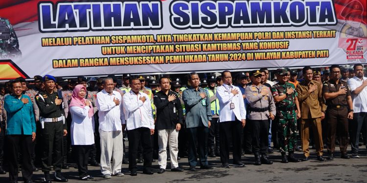 Simulasi Sispamkota Digelar, Sekda Pati Apresiasi Persiapan Pengamanan Pilkada