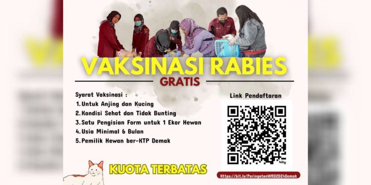 Peringati Hari Rabies Sedunia, Dinpertan Pangan Berikan Vaksinasi Rabies Gratis Untuk Anjing dan Kucing